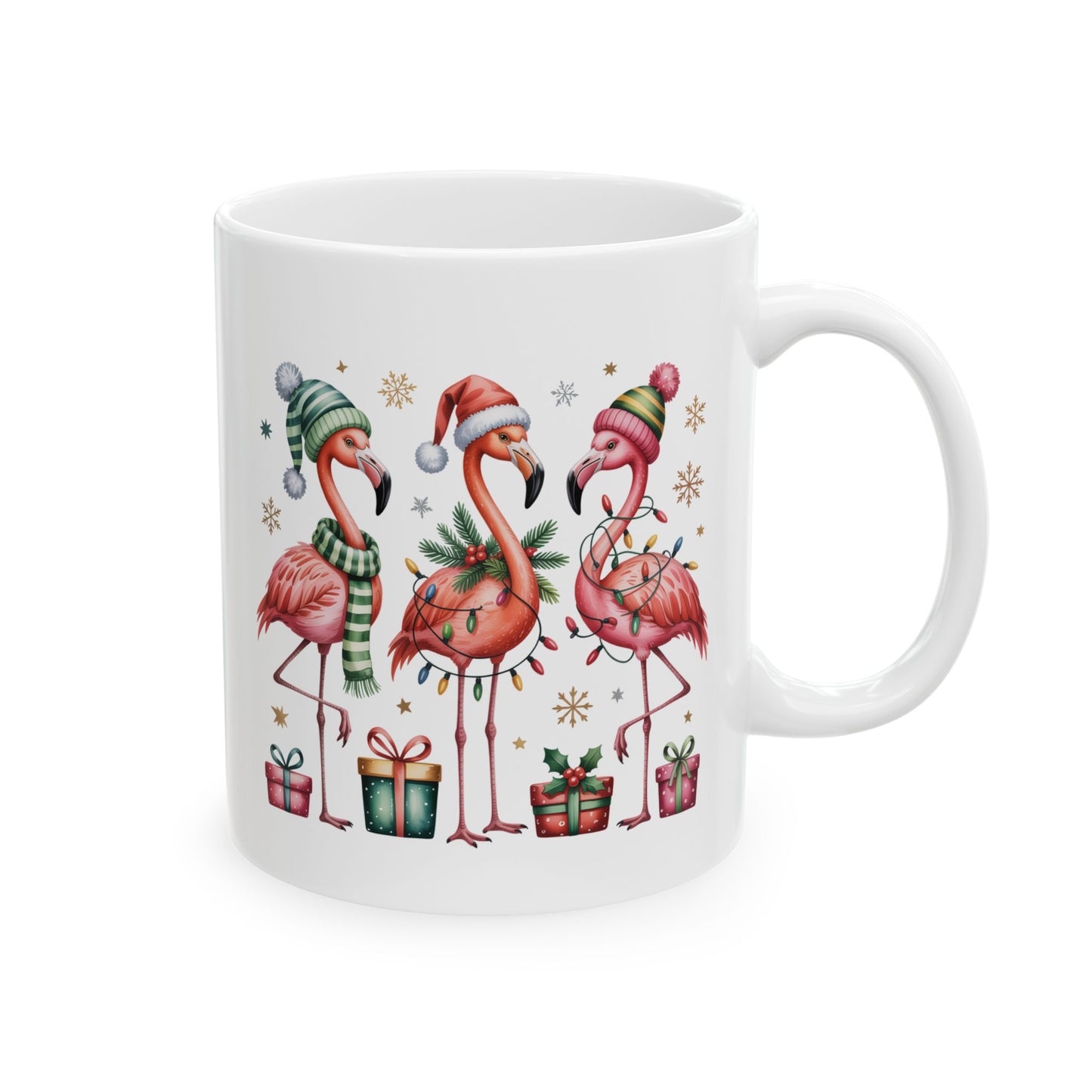 Festive Flamingo Christmas Mug