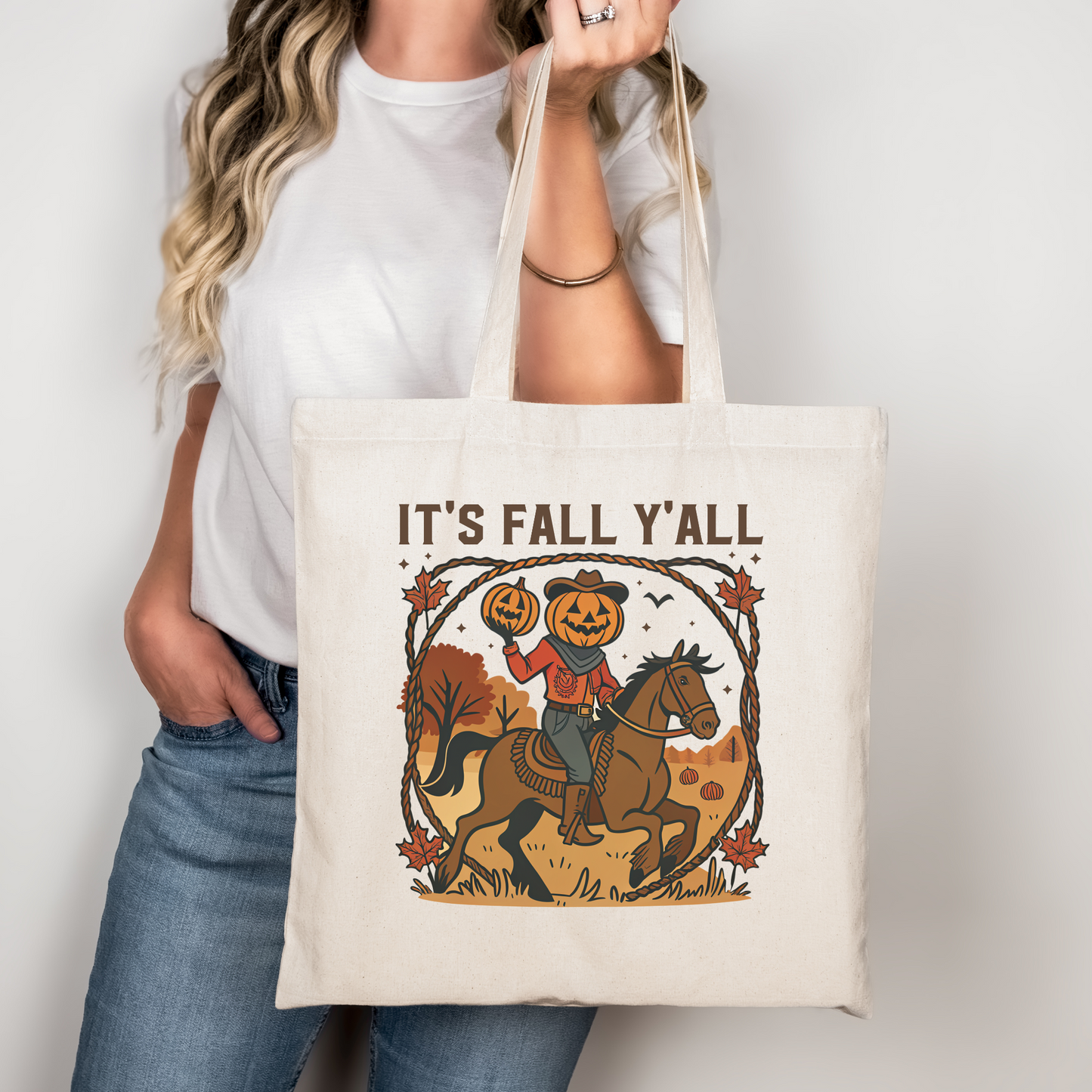 It's Fall Y'All Cotton Canvas Tote Bag
