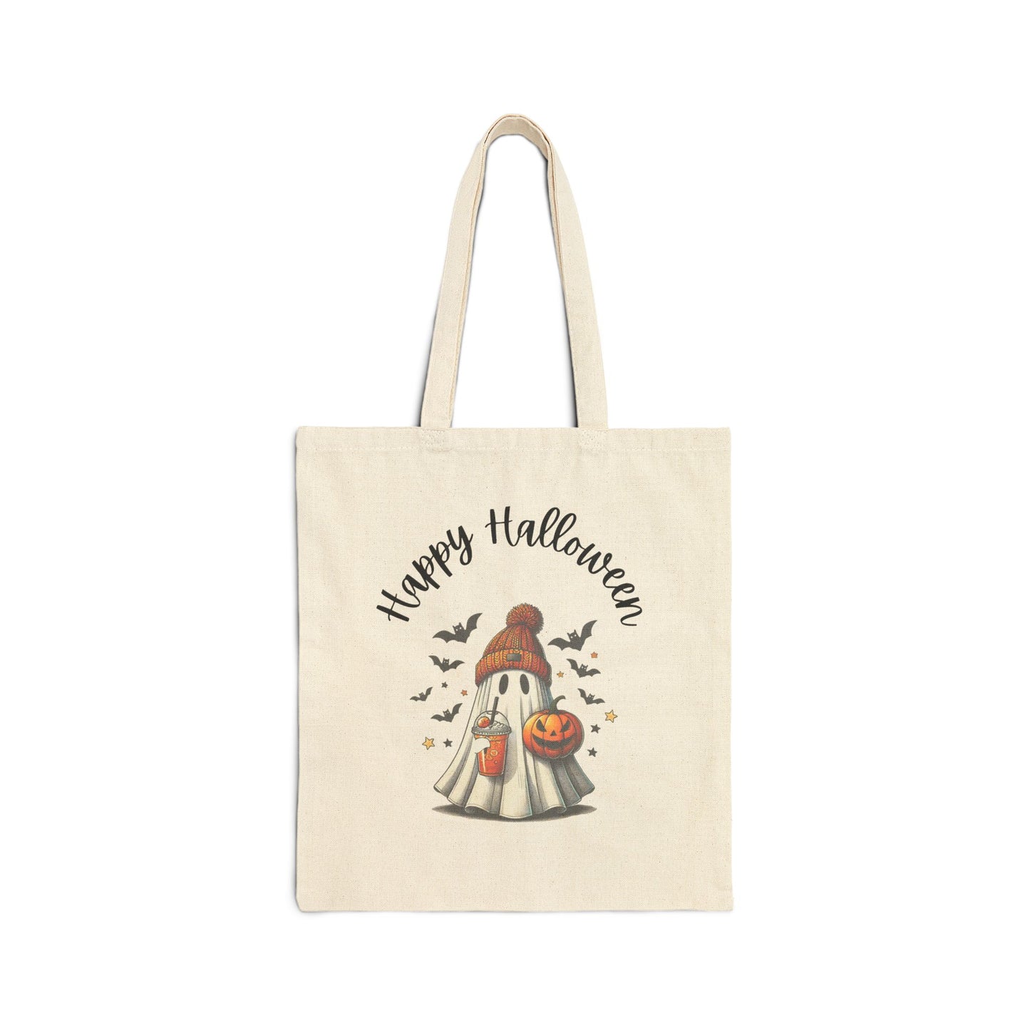 Halloween Ghost Cotton Canvas Tote Bag