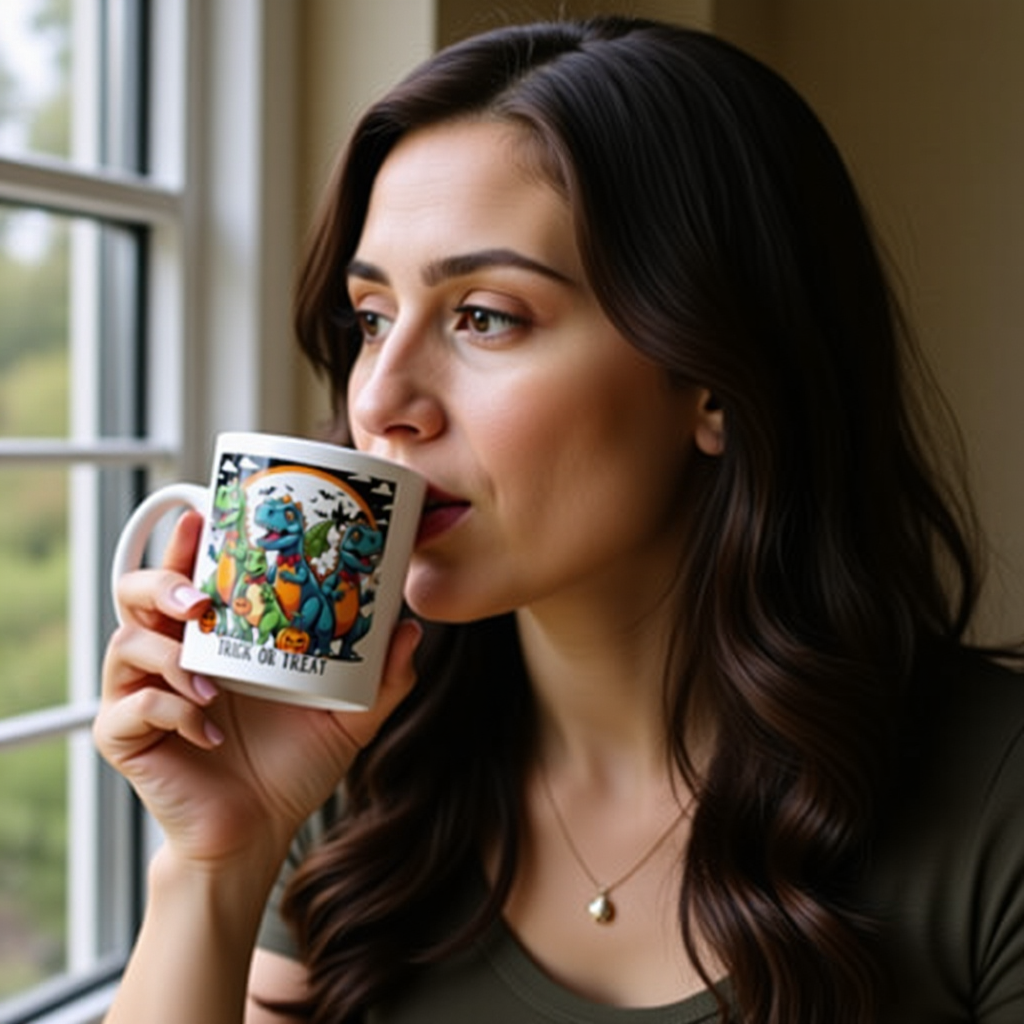 Funny Dinosaur Halloween Ceramic Mug