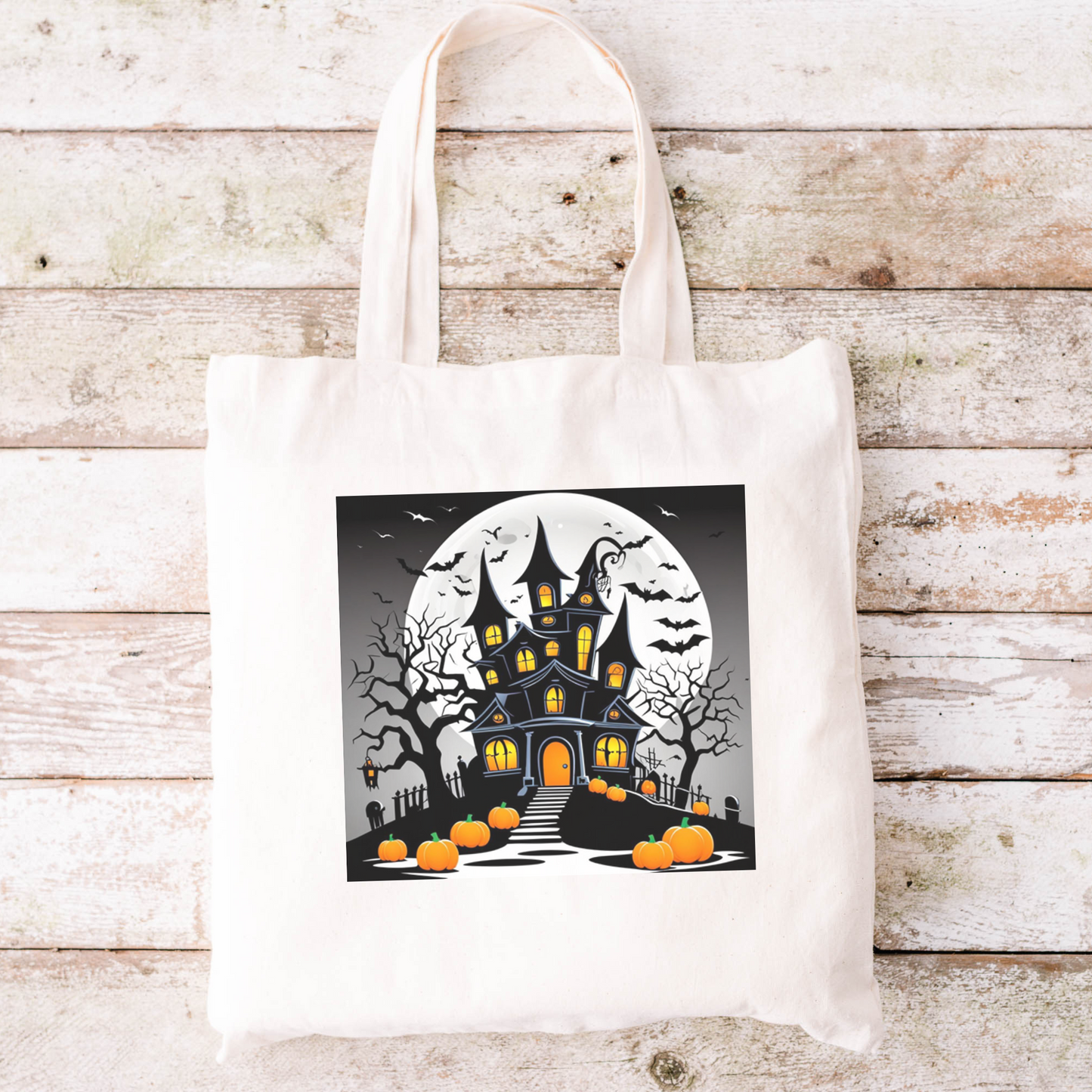 Halloween Haunted House Tote Bag