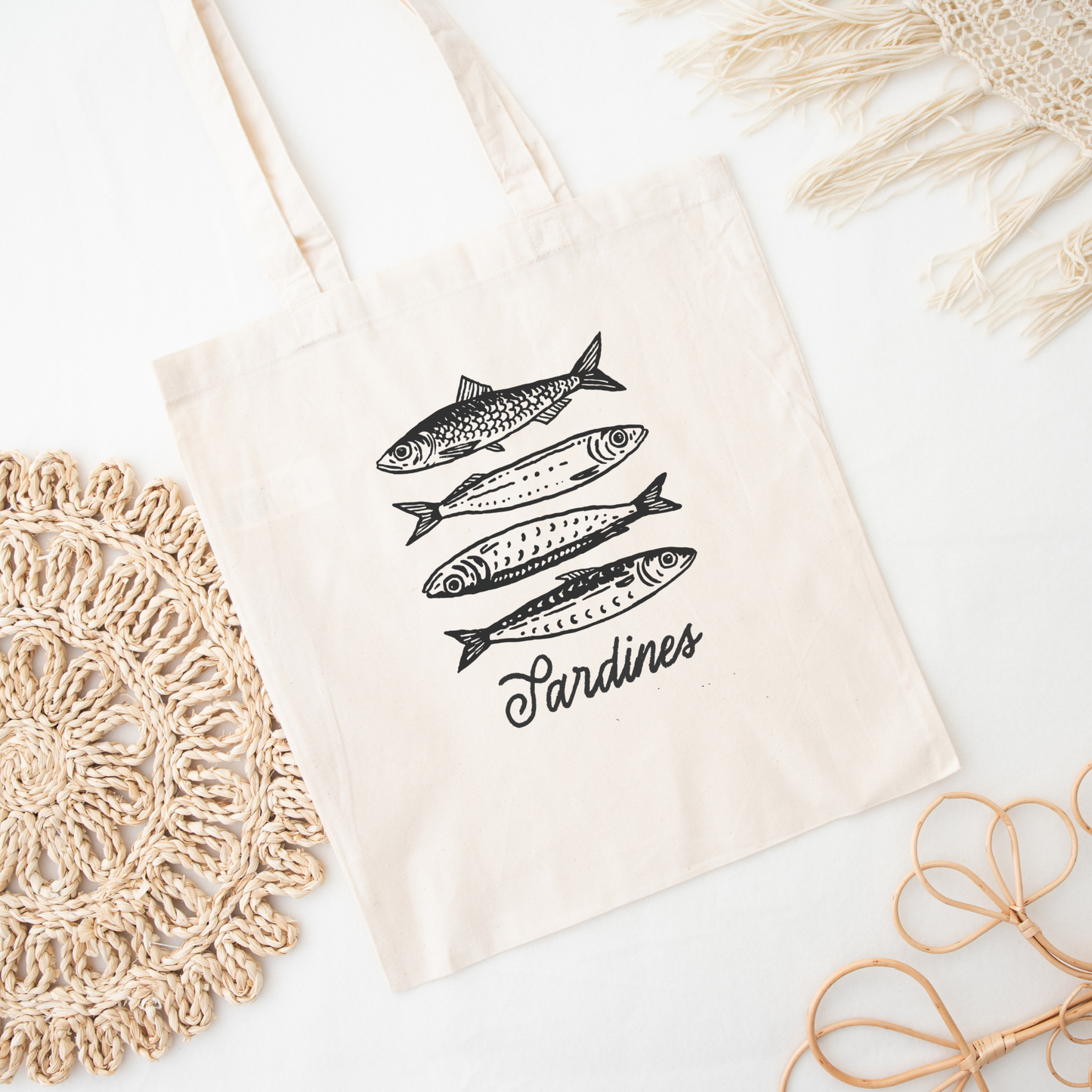 Sardine Cotton Canvas Tote Bag