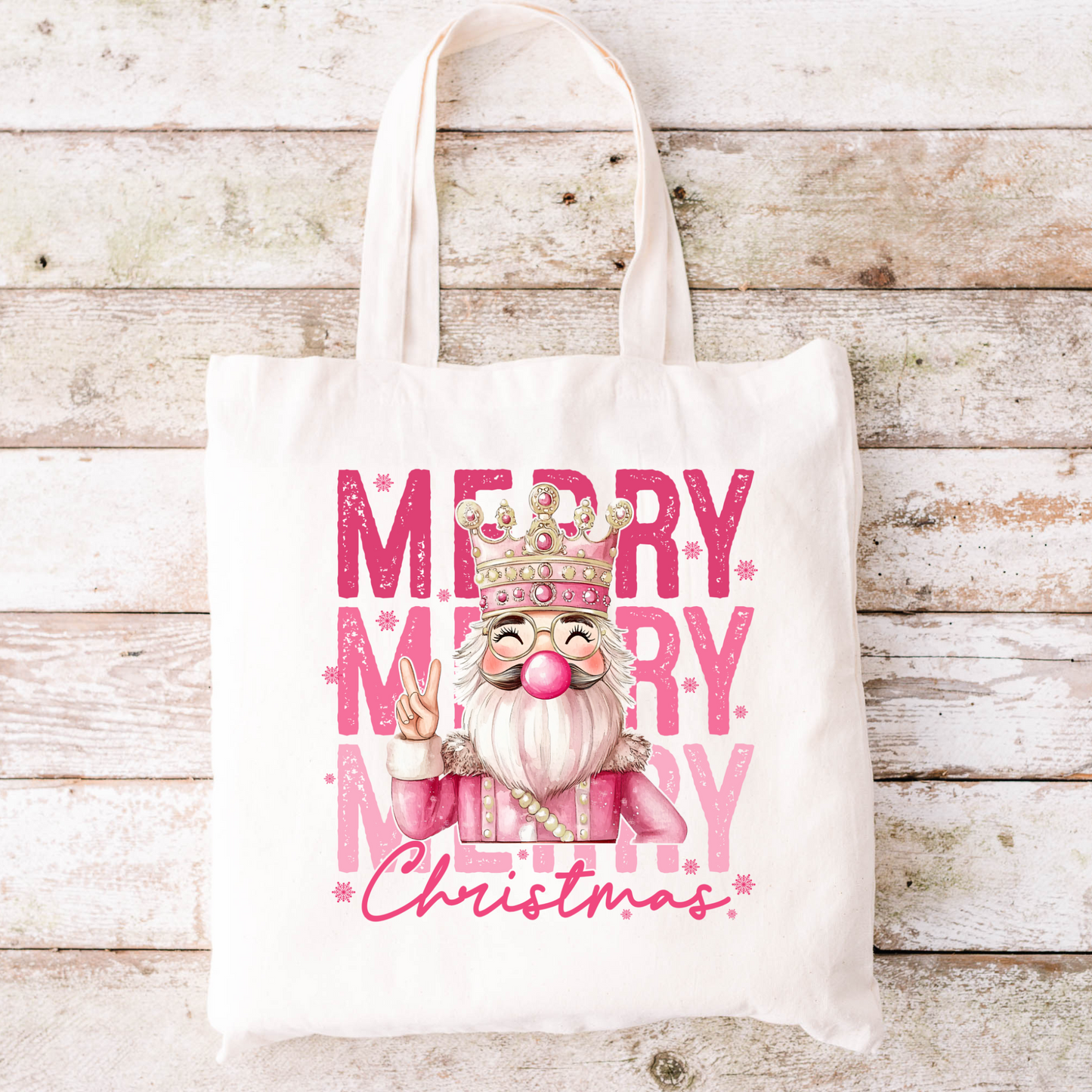 Nutcracker Merry Christmas Tote