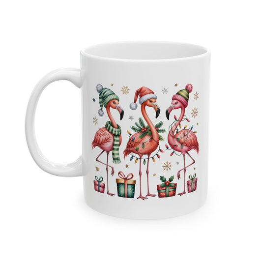 Festive Flamingo Christmas Mug