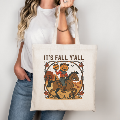 It's Fall Y'All Cotton Canvas Tote Bag