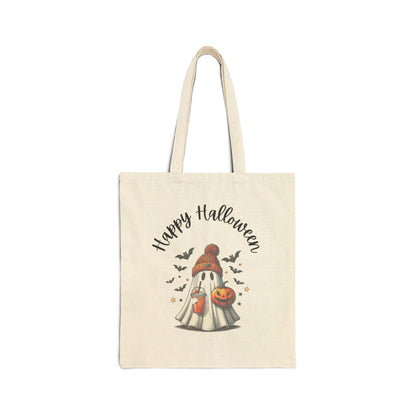 Halloween Ghost Cotton Canvas Tote Bag