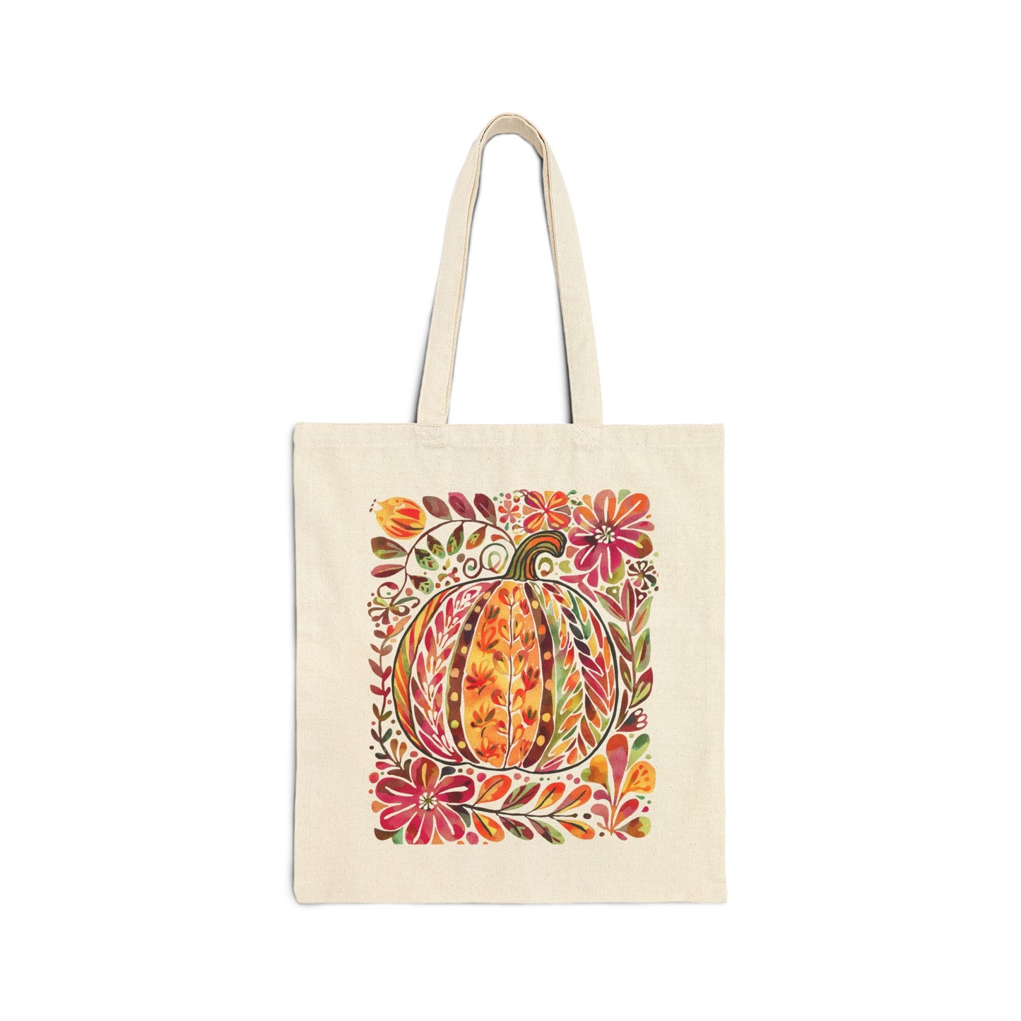 Boho Pumpkin Canvas Tote Bag