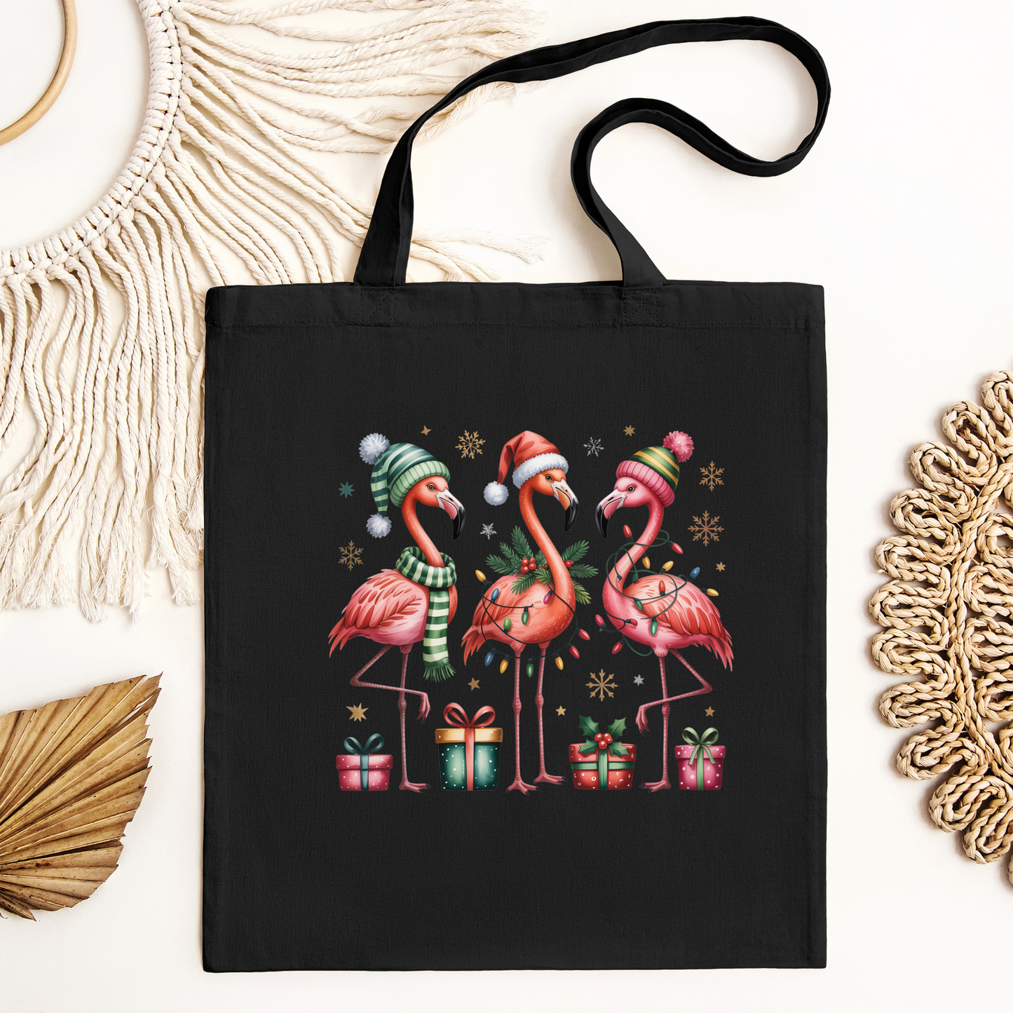 Flamingo Christmas Tote Bag