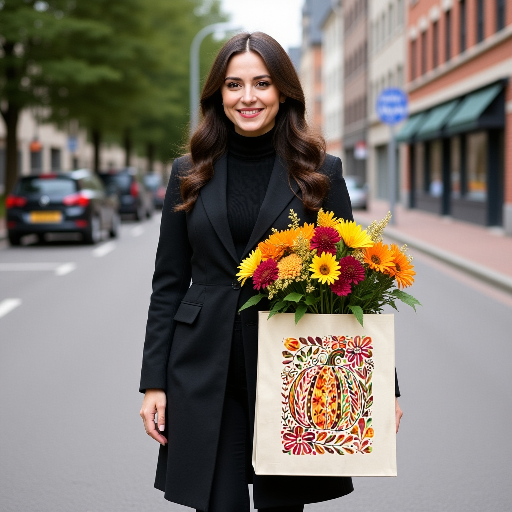 Boho Pumpkin Canvas Tote Bag