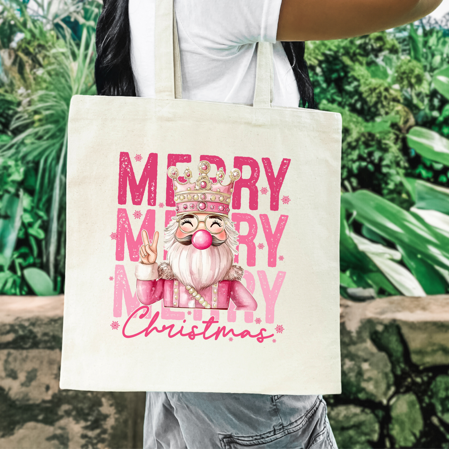 Nutcracker Merry Christmas Tote