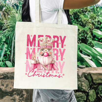 Nutcracker Merry Christmas Tote