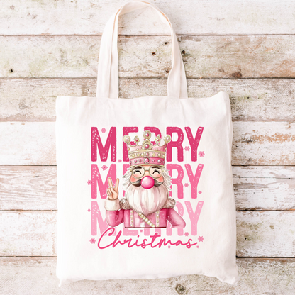 Nutcracker Merry Christmas Tote