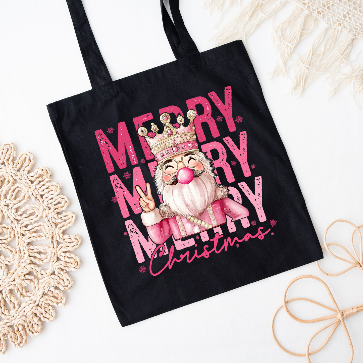 Nutcracker Merry Christmas Tote